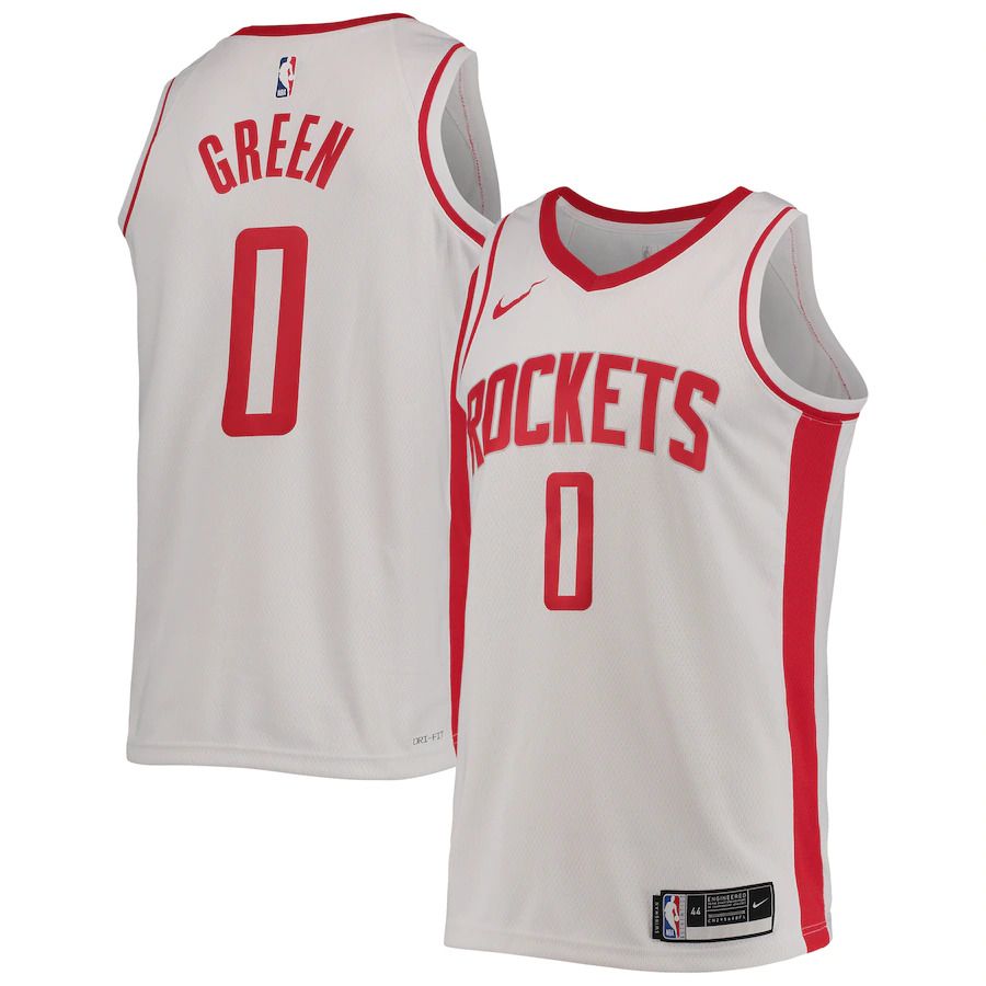 Men Houston Rockets 0 Jalen Green Nike White Swingman NBA Jersey